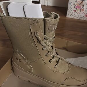 UGG Tan Lace-Up Boots